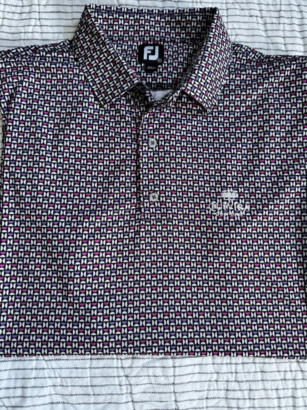 FootJoy Quivira Golf Club Performance Polo 2XL Hot Pink Purple White - Picture 5 of 9